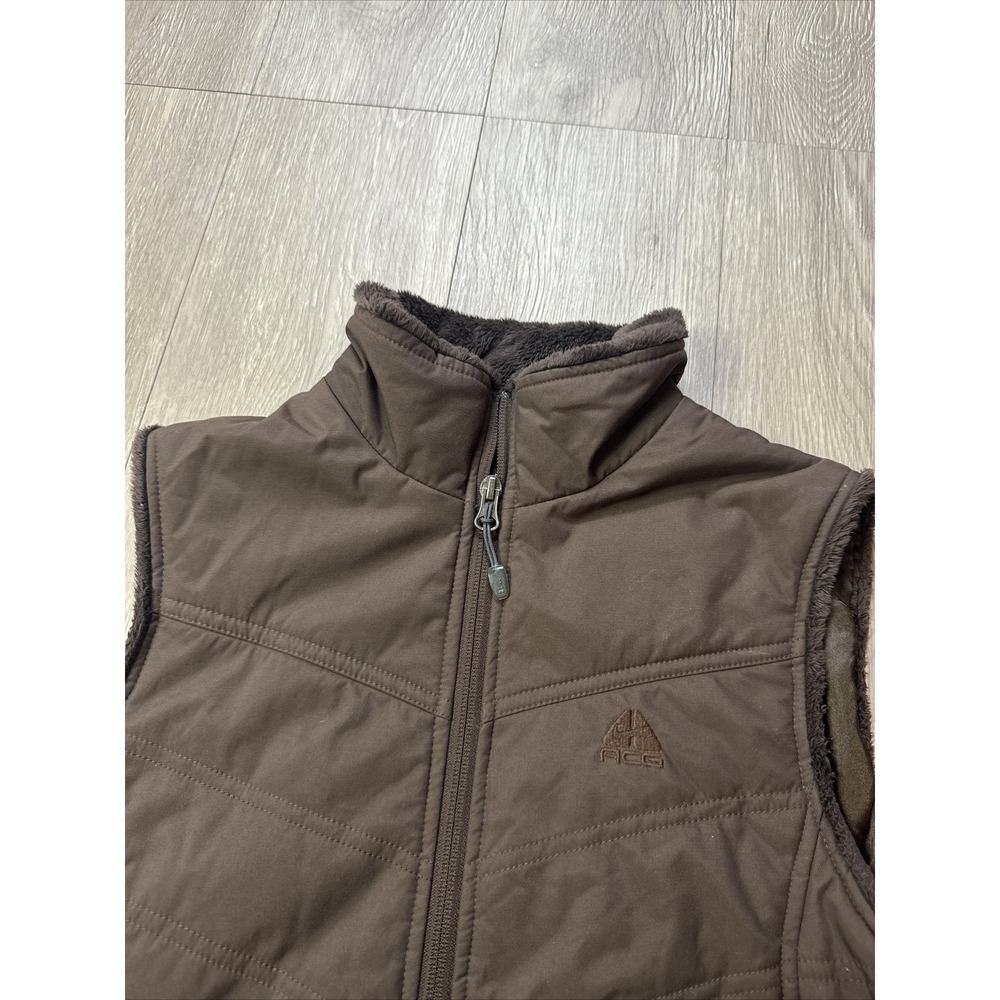 VTG Nike ACG Vest Women's Small S Brown Color Full Zip All Conditions Gear Nylon
